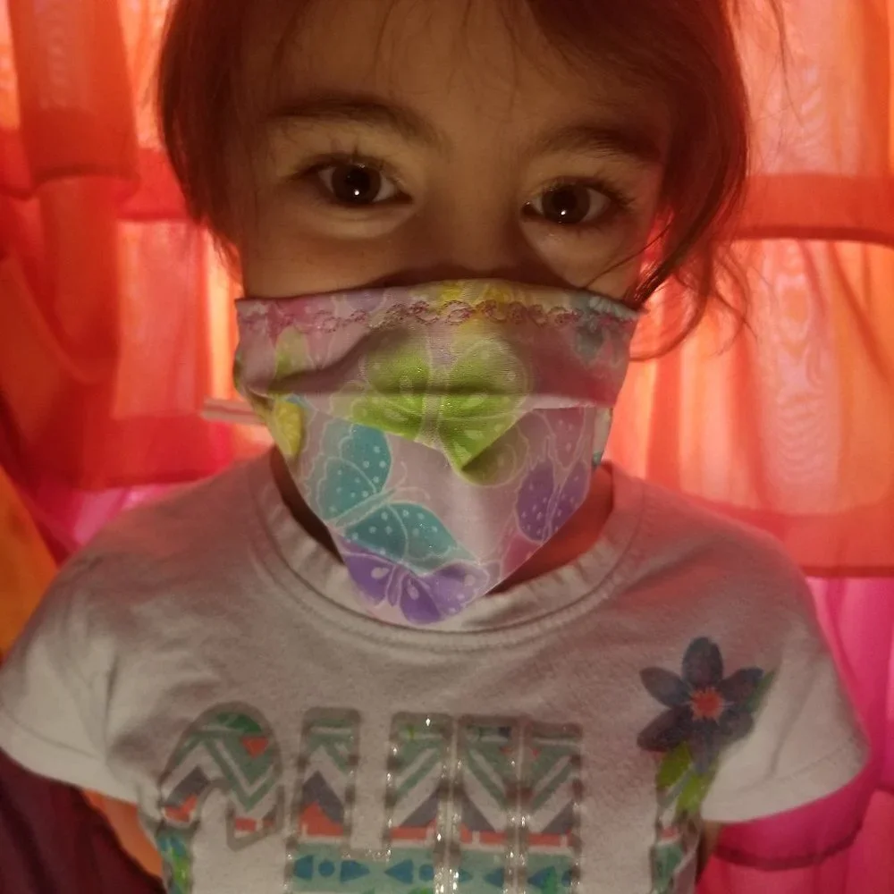 Kid Size Mask w/ Silver/Copper Filters-Butterflies